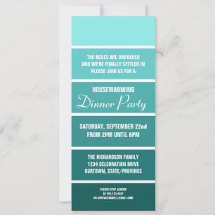 Aqua Paint Sample Card Einladung zur Houswarung
