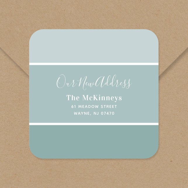 Aqua Paint Swatch Neue Adresse Quadratischer Aufkleber (Von Creator hochgeladen)