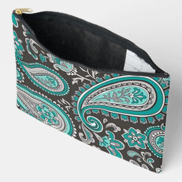 Aqua Paisley Druck Kosmetiktasche Zubehörtasche