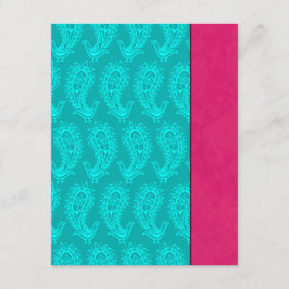 Aqua Paisley Peacocks Indian Wedding RSVP Karte