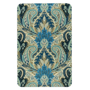 Aqua Paisley Vintages Blumenmuster Magnet