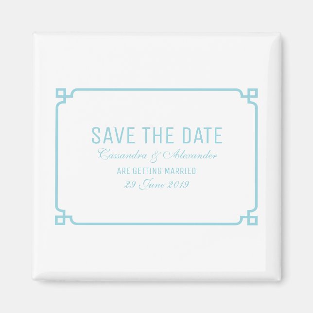 Aqua Paradise Deko Chic Save the Date Magnet (Vorne)