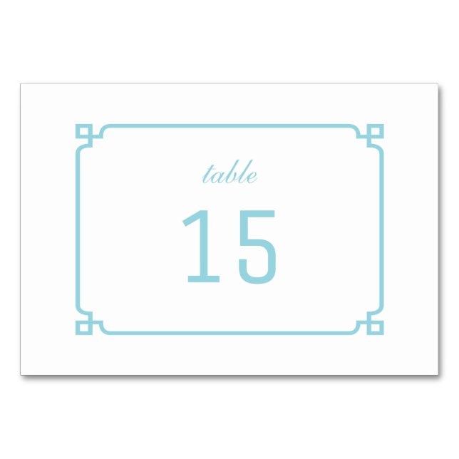 Aqua Paradise Deko Chic Table Card Tischnummer (Vorderseite)