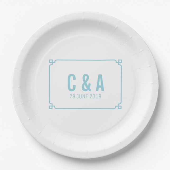 Aqua Paradise Deko Chic Wedding Pappteller (Vorderseite)
