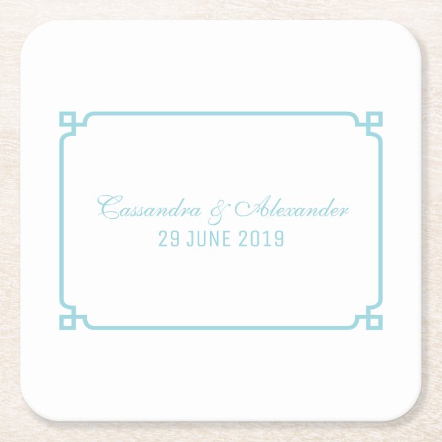 Aqua Paradise Deko Chic Wedding Rechteckiger Pappuntersetzer (Vorderseite)