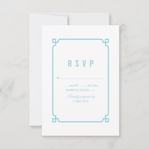 Aqua Paradise Deko Chic Wedding RSVP Karte