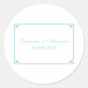 Aqua Paradise Deko Chic Wedding Runder Aufkleber