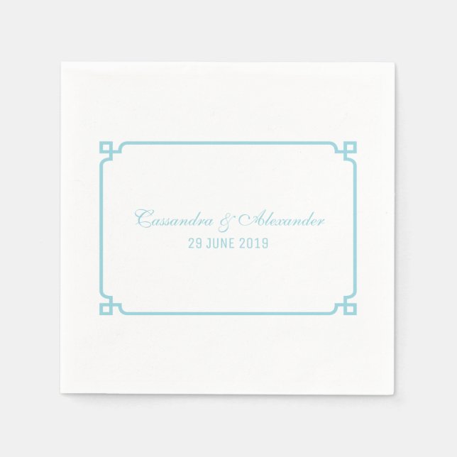 Aqua Paradise Deko Chic Wedding Serviette (Vorderseite)