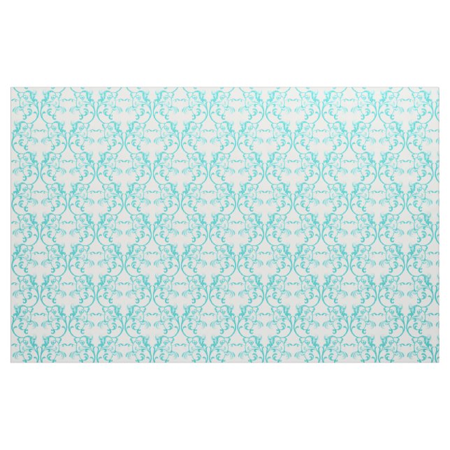 Aqua Parisian Damask Muster Fabric Stoff (Fat Quarter (45,7 x 55,9 cm))