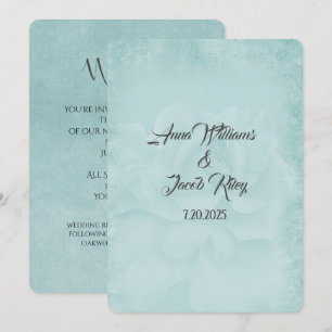 Aqua Pastel Hochzeit Rose Hintergrund Einladung