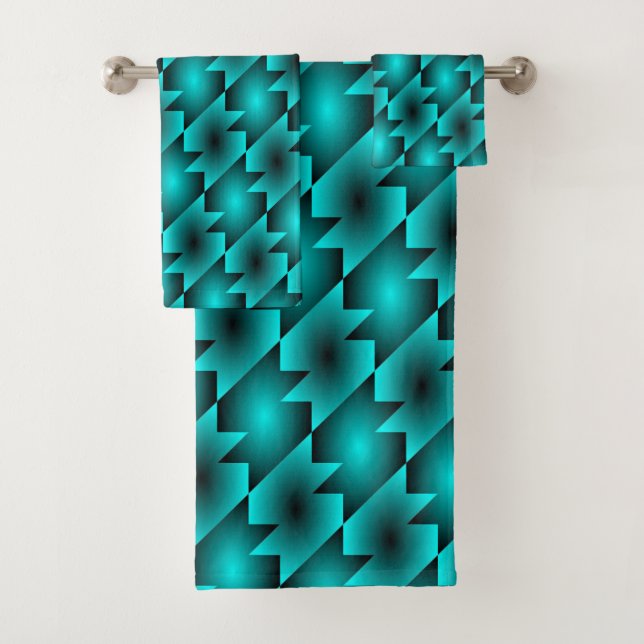 AQUA PATTERN DESIGN BADHANDTUCH SET (Insitu)