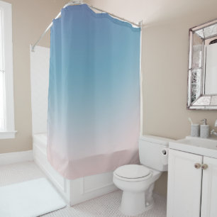 Aqua Peach Blush Ombre Duschvorhang