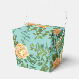 Aqua Peach Wedding Floral Rose Geschenkschachtel