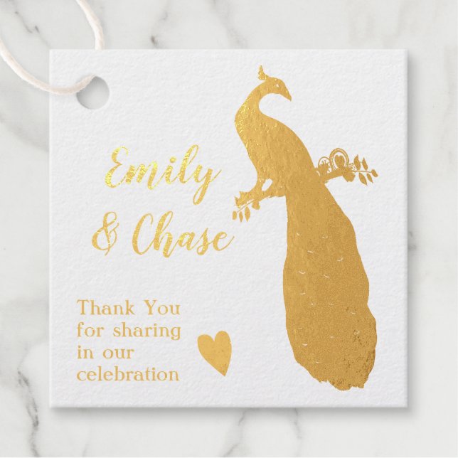 Aqua Peacock Colors Feathers Wedding Geschenkanhänger (Vorderseite)