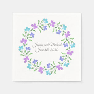 Aqua, Periwinkle, Lila Aquarell Serviette