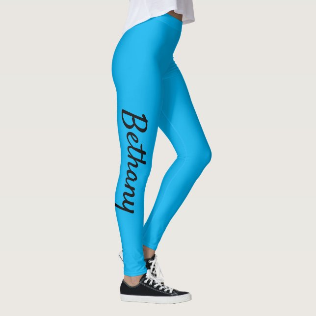 Aqua Personalisierte XS (0-2) bis XL (16) Leggings (Rechts)