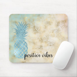 Aqua Pineaple Gold Grunge Mousepad