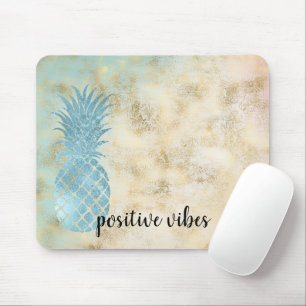 Aqua Pineaple Gold Grunge Mousepad