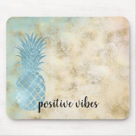 Aqua Pineaple Gold Grunge Mousepad