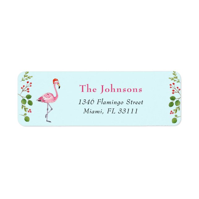 Aqua & Pink Flamingo Tropical Weihnachtsansprache (Vorne)