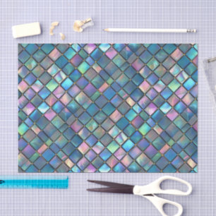 Aqua Pink Türkis Aquarell-Mosaik-Glassteine Seidenpapier