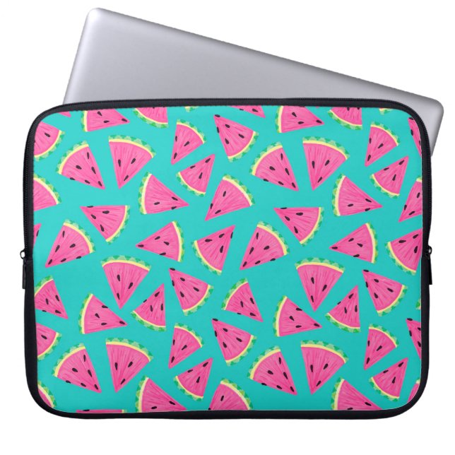 Aqua/Pink Watermelon Laptop Sleeve (Vorderseite)