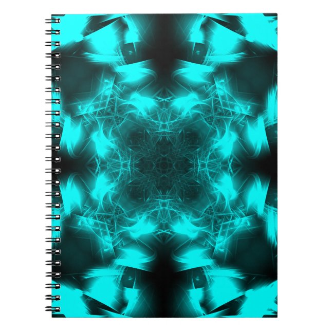 Aqua-Plasma-Symmetrie-Fraktal-Kunst Notizblock (Vorderseite)