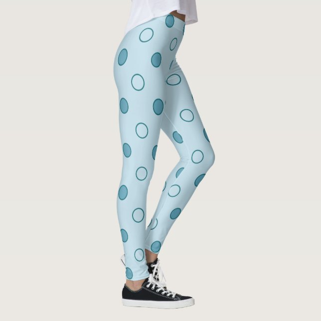 Aqua Polka Dots 2 Leggings (Rechts)