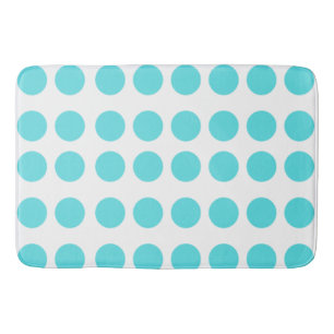 Aqua Polka Dots Badematte