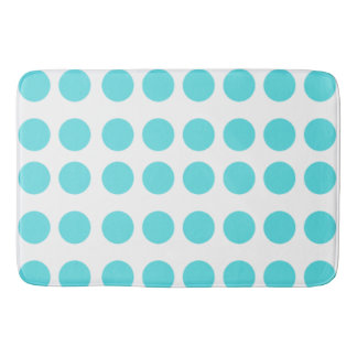 Aqua Polka Dots Badematte