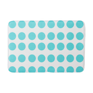 Aqua Polka Dots Badematte