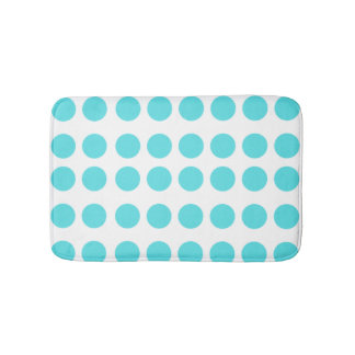 Aqua Polka Dots Badematte