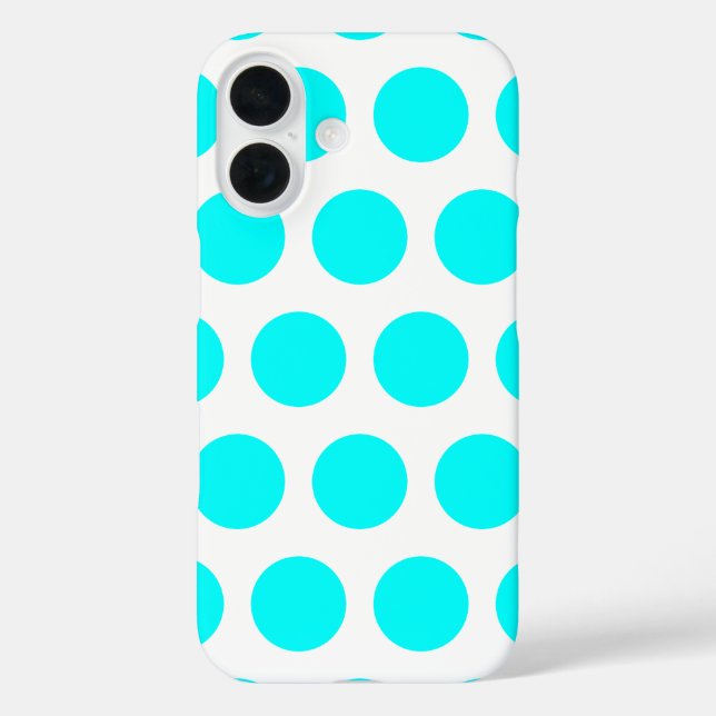Aqua Polka Dots Case-Mate iPhone Hülle (Rückseite)