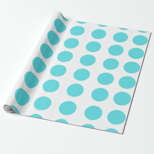 Aqua Polka Dots Design Geschenkpapier (Ungerollt)