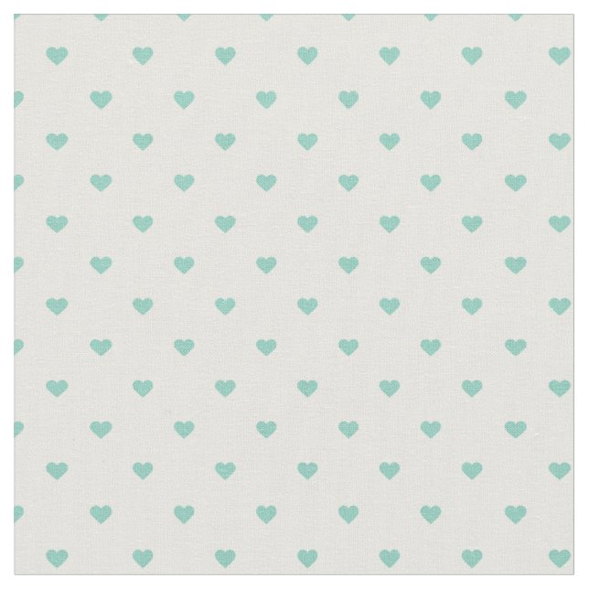 Aqua-Polka-Punkt-Herzen Stoff (Nahaufnahme)