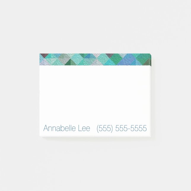 Aqua Quilty Post-it Klebezettel (Vorderseite)