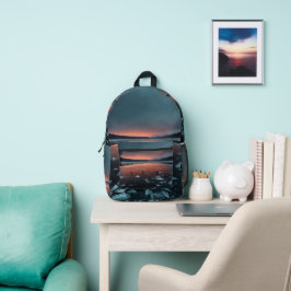 Aqua Radiation: Sunset Beauty Backpack" Bedruckter Rucksack
