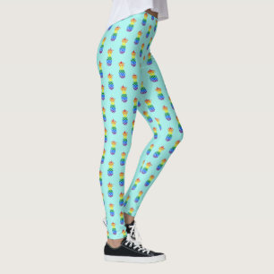 Aqua   Rainbow-Muster Leggings
