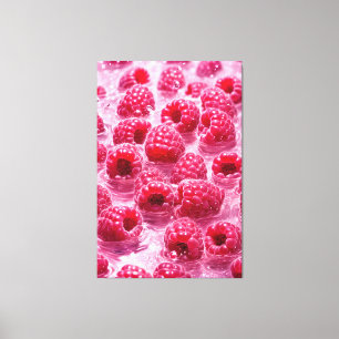 Aqua Raspberry Stretched Canvas Print Leinwanddruck