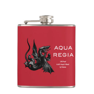 Aqua Regia Flasche - Roter Hintergrund Flachmann