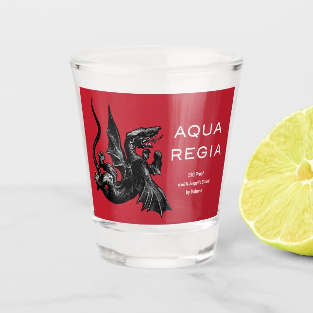 Aqua Regia Showglas Schnapsglas (Vorderseite)