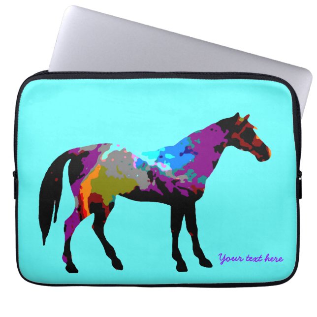 Aqua-Rennpferd-Laptop-Hülse Laptopschutzhülle (Vorderseite)