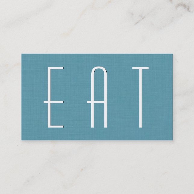 Aqua RESTAURANT FELD Simple Style V63 Visitenkarte (Vorderseite)