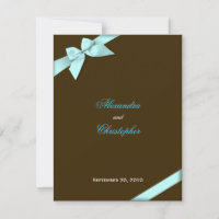 Aqua Ribbon Hochzeitsankündigung