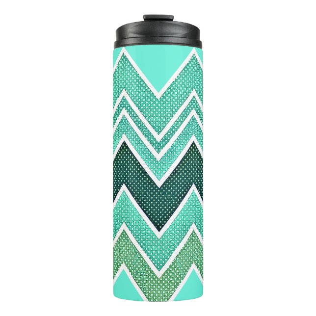 Aqua Rise Chevron Thermosbecher (Vorderseite)
