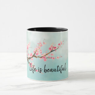 Aqua Rosa Kirschblütenblüte      Tasse