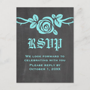 Aqua Rose Chalkboard UAWG Postkarte