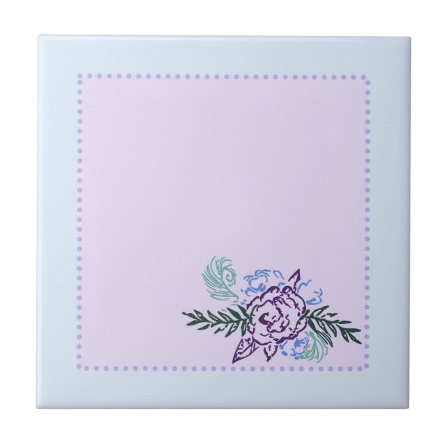 Aqua Rose Decorative Fliese (Vorderseite)