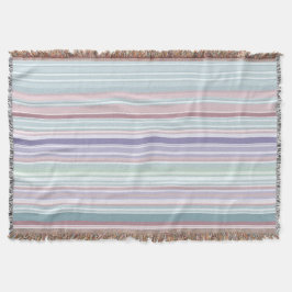 Aqua, Rosé und Lavendelstreifen Decke