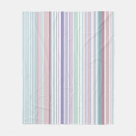 Aqua, Rosé und Lavendelstreifen Fleecedecke